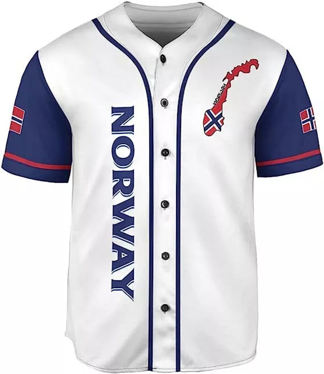 Custom Norway Baseball Jersey Shirt, Norwegian Pride Flag Roots Norwegian J