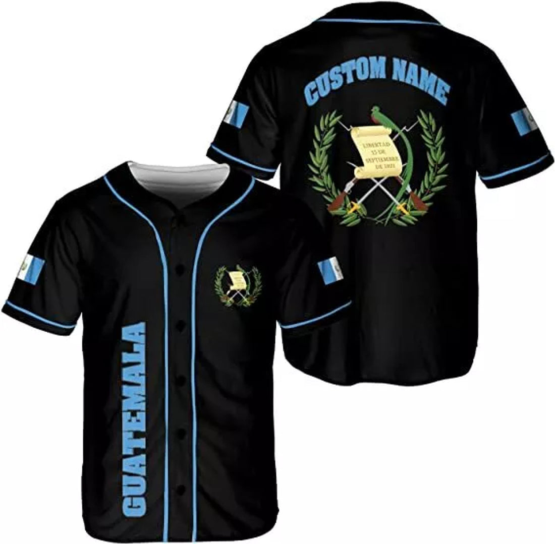 Custom Personalized Guatemala Baseball Jersey Shirt Guatemalan Pride 3D Shirts Gif
