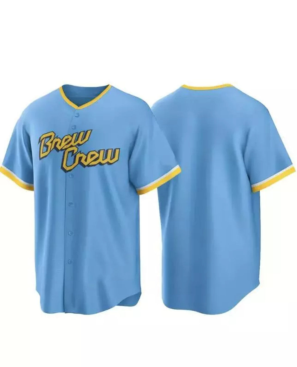 Milwaukee Brew Men's Crew Blue Baseball Jersey Size Large