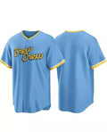 Milwaukee Brew Men's Crew Blue Baseball Jersey Size Large