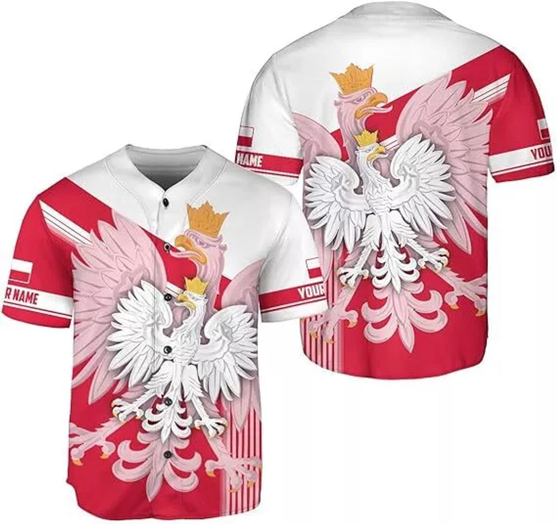 Custom Poland Baseball Jersey Shirt Women & Men, Polska Tshirt Poland Shirt, Poland Pri