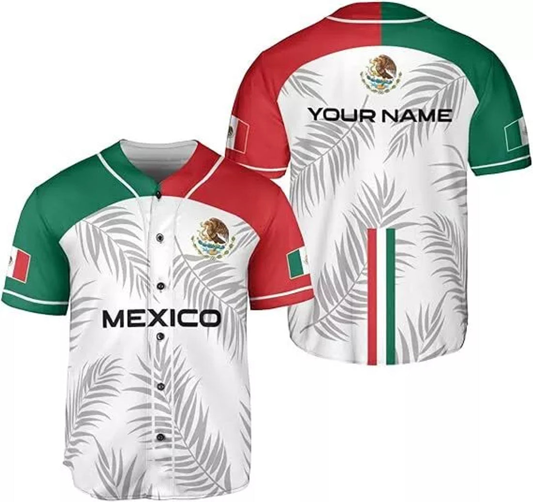 Custom Mexico Flag Baseball Jersey Soccer Shirt Men Women Mexican Jersey Mexicana