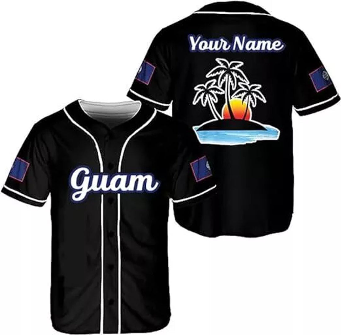 Custom Guam Baseball Jersey Shirt, Guam Jersey, Guahan Flag Jersey