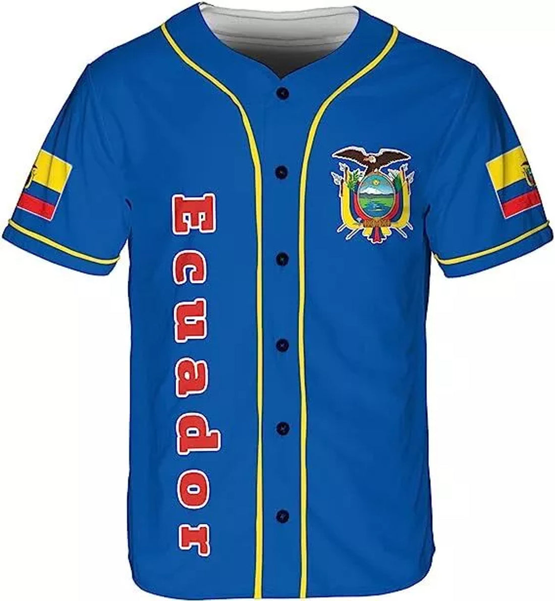 Custom Personalized Ecuador Baseball Jersey Shirt Ecuador Flag Jersey,Ecuadorian Jers