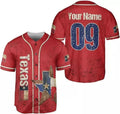 Custom Texas Baseball Jersey, Proud Texas Jersey Men State of Texas Flag Shirts