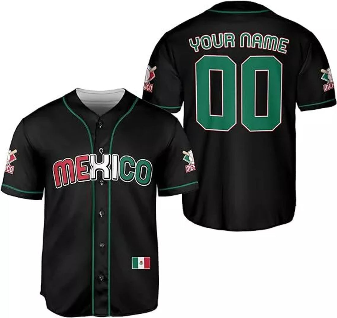 Custom Flag Mexico Baseball Jersey Soccer Shirt Men Women Mexican