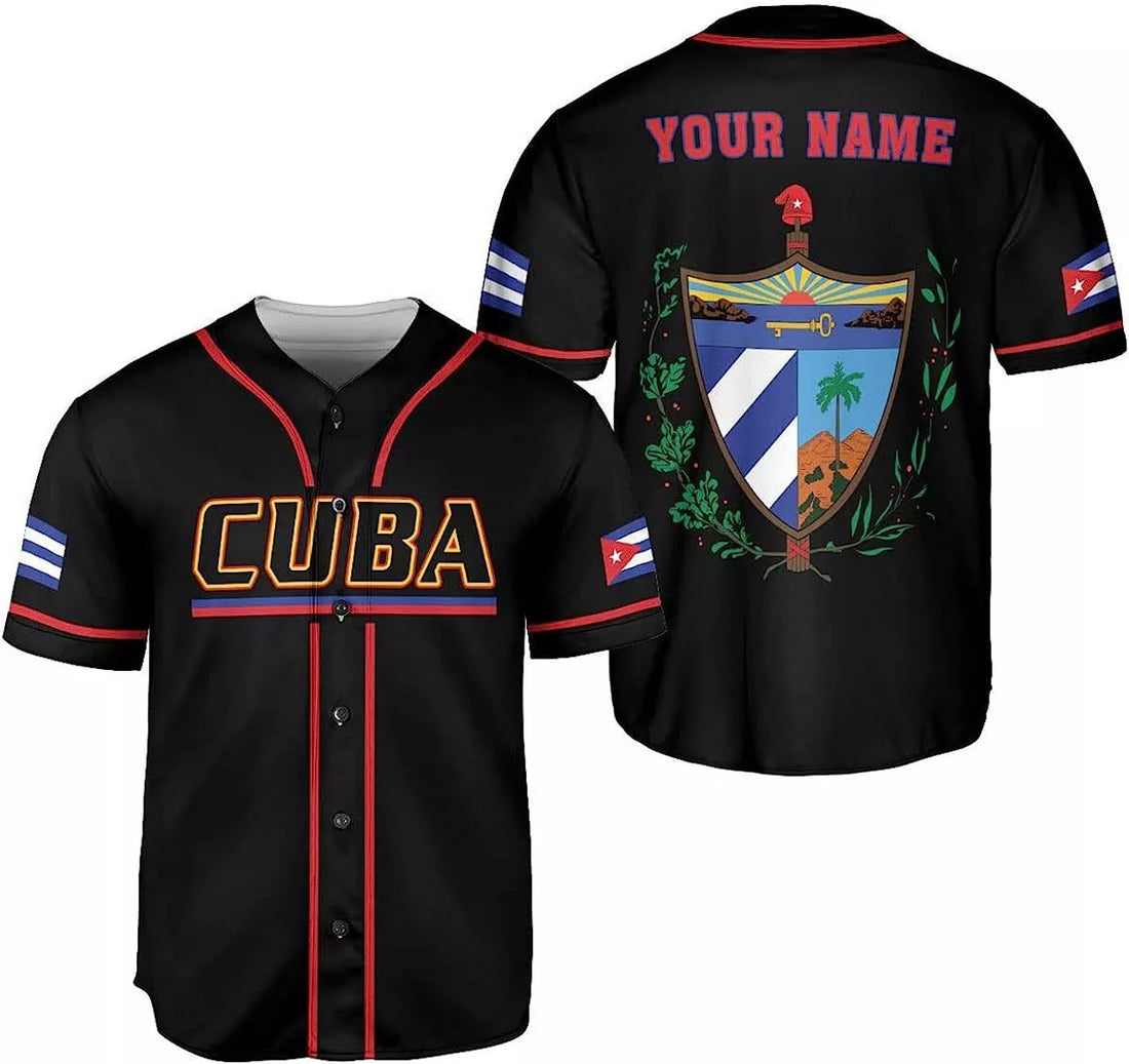Custom Personalized Cuba Baseball Jersey Shirt, Cuba Flag Jersey, Cuban Jersey for Men