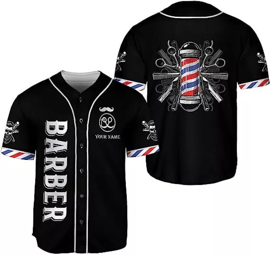 Custom Personalized Barber Shop Baseball Jersey Hairdresser Baseball Jersey Barber, To