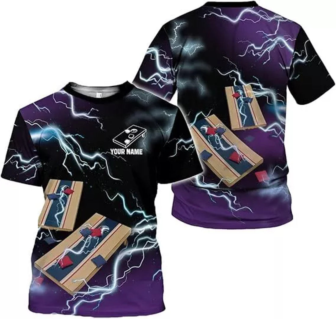Custom 3D Cornhole T-Shirt Personalized Cornhole Team Uniform Gift for Men
