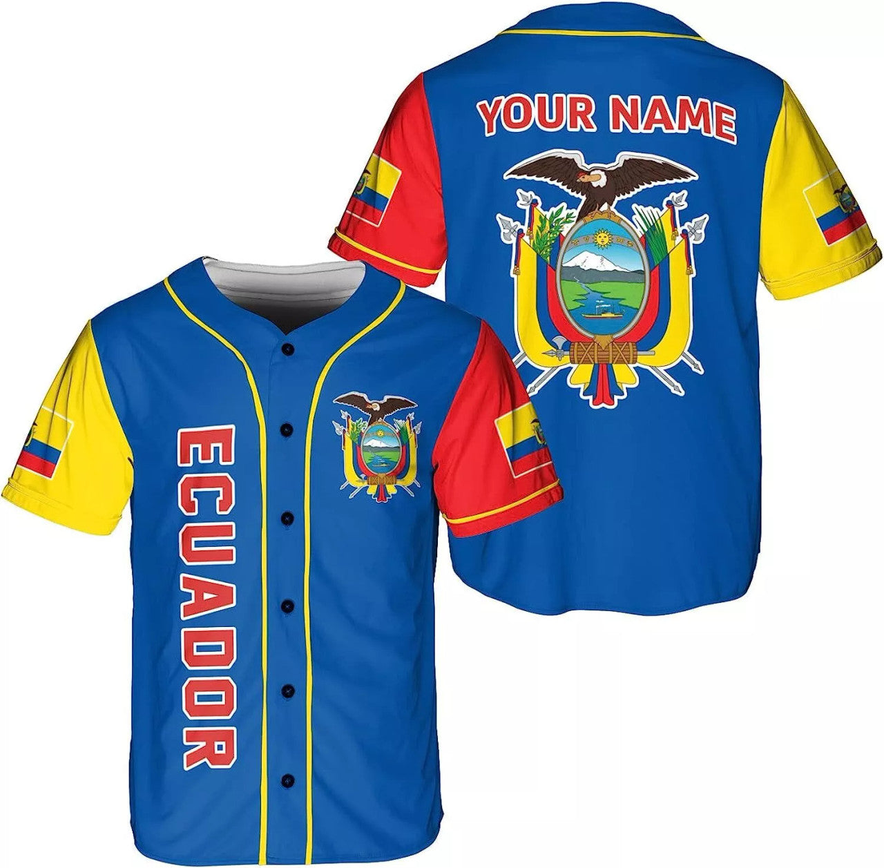 Custom Name Ecuador Baseball Jersey Shirt Ecuador Flag Jersey Ecuadorian Jers