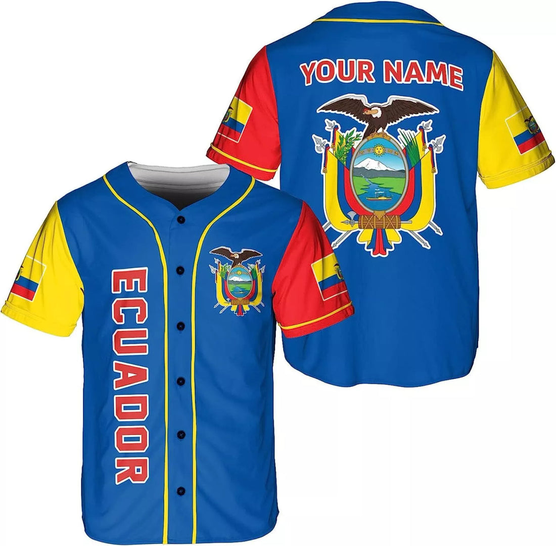 Custom Name Ecuador Baseball Jersey Shirt Ecuador Flag Jersey Ecuadorian Jers