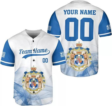 Custom Greece Baseball Jerseys for Men Greece Greek Baseball Grecian Pride Flag