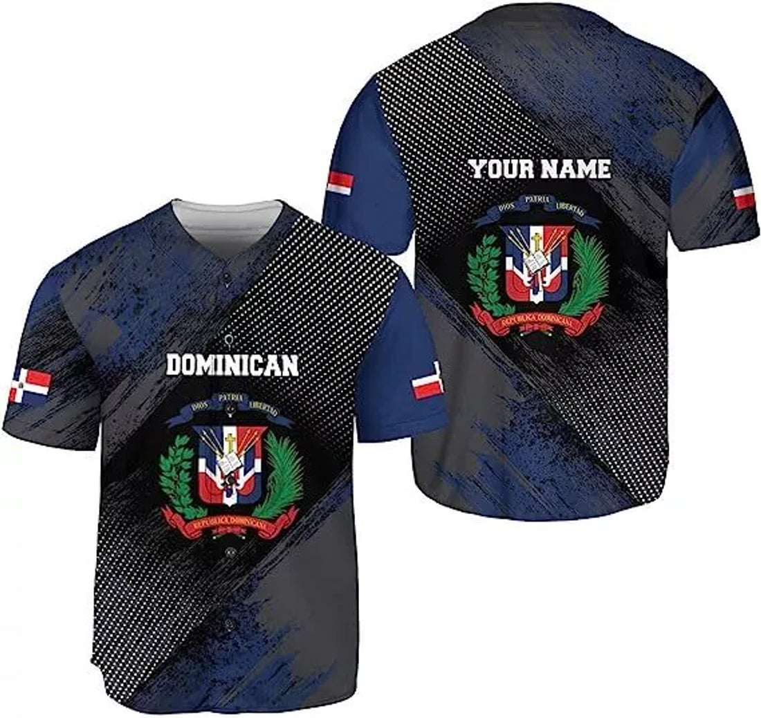 Custom Dominican Republic Baseball Jersey Shirt Team Name Republic Dominic