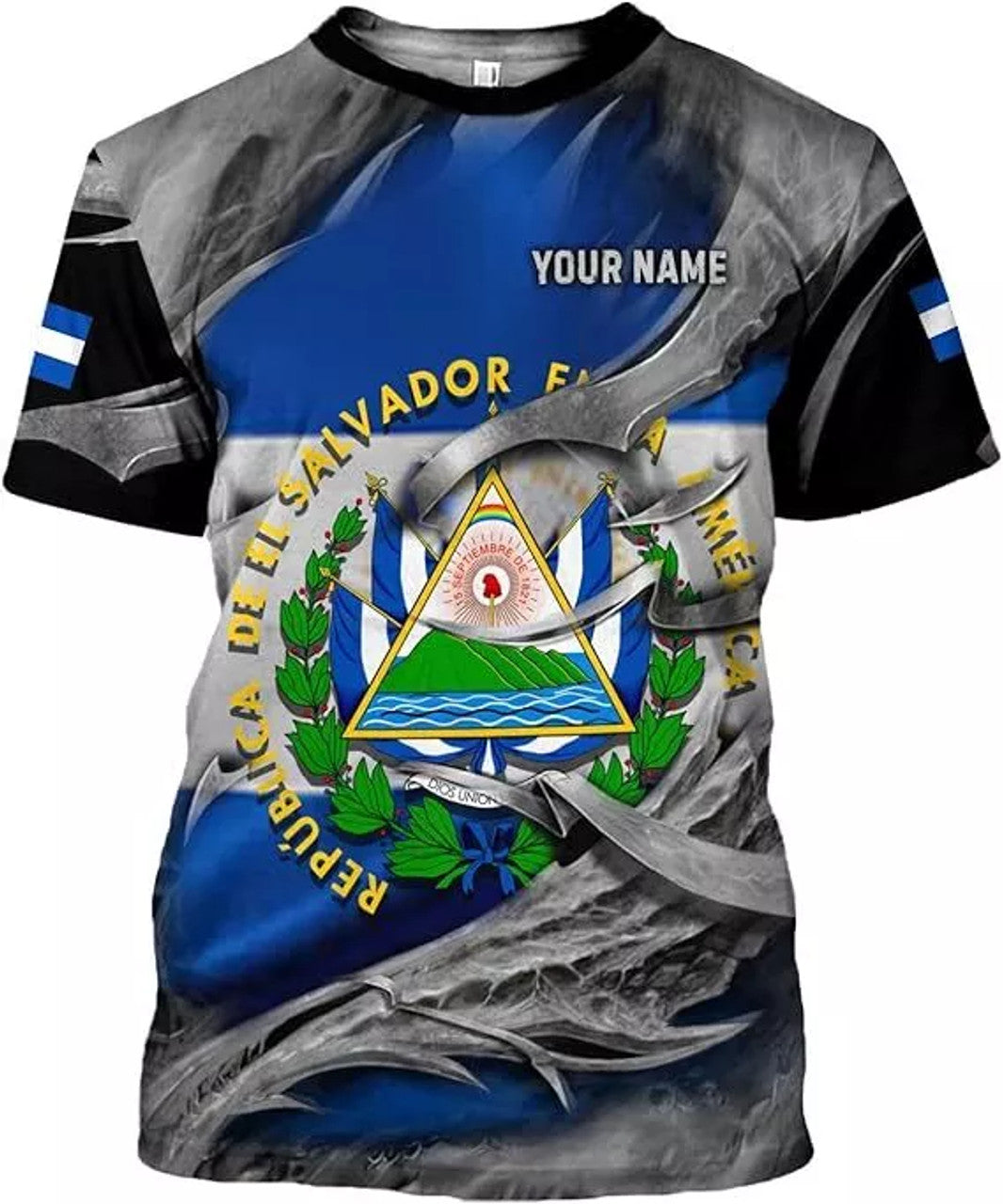 Custom El Salvador Shirt 3D, El Salvador Flag Shirt for Men Women, El Salvador T-Shirt 3D