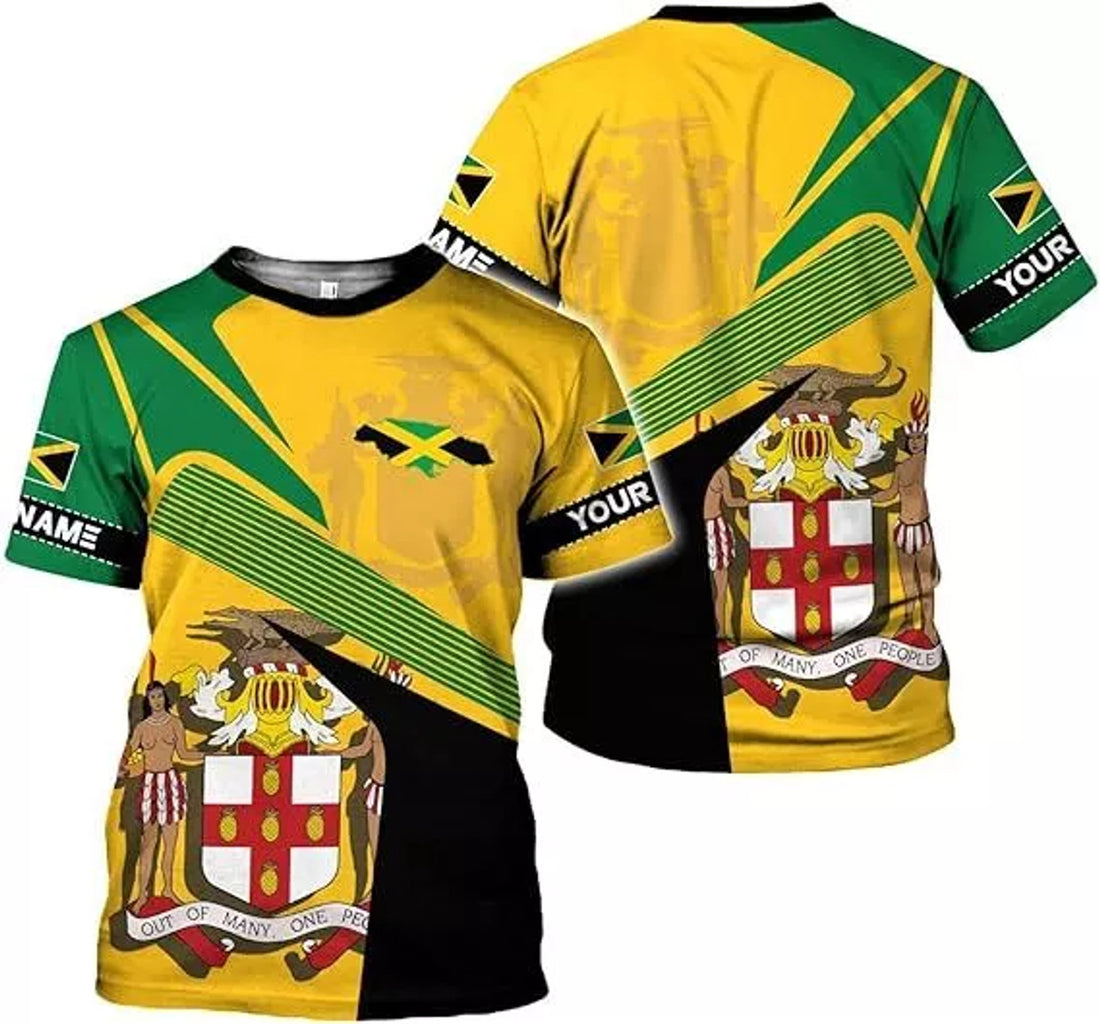 Custom 3D T-Shirt Jamaica Flag Lion Shirt for Men Women Jamaican Pride