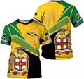 Custom 3D T-Shirt Jamaica Flag Lion Shirt for Men Women Jamaican Pride