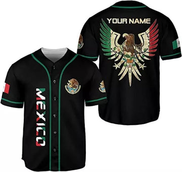 Custom Personalized Name Mexico Baseball Jersey Mexican Baseball Jersey for Men Women