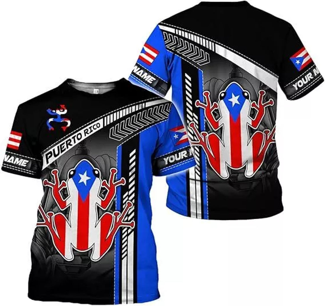 Custom Puerto Rico Shirts 3D Puerto Rico Shirt Puerto Rico Flag T-Shirt