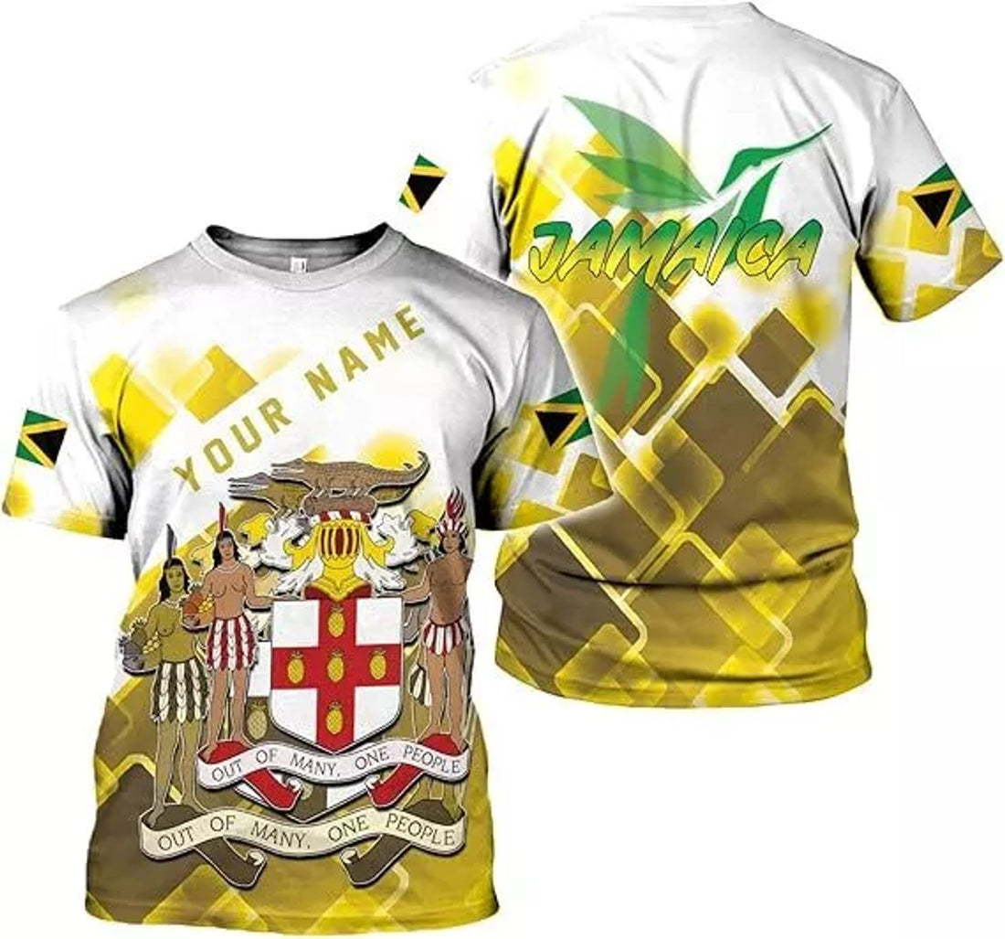 Custom Jamaica Flag Lion Shirt for Men Women Jamaican Pride T-Shirts