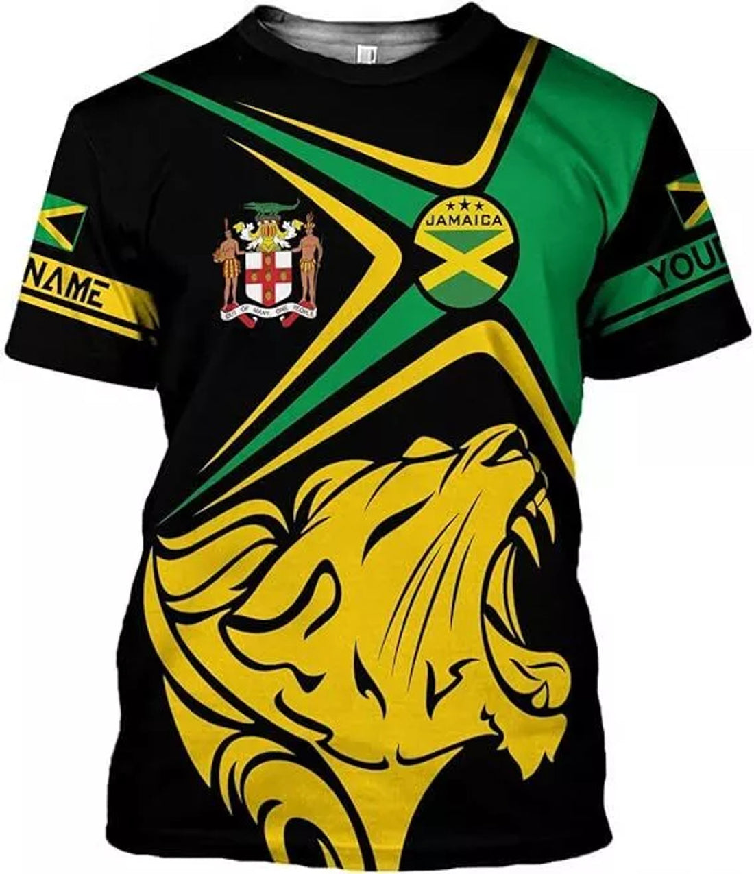 Custom Jamaica Flag Lion Shirt for Men Women Jamaican Pride T-Shirt