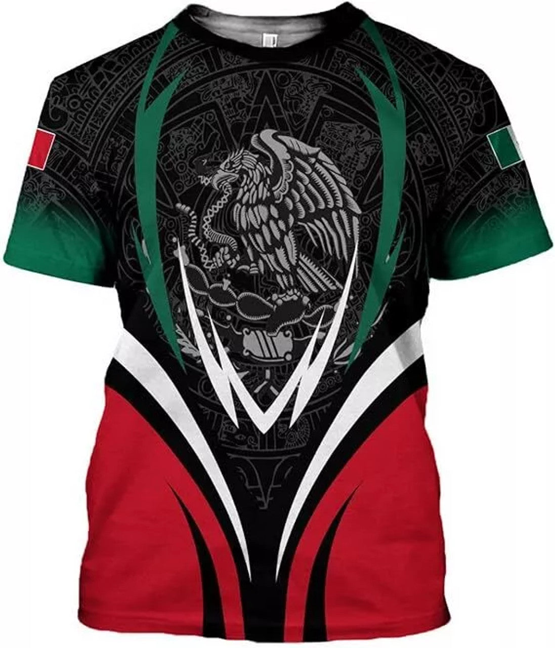 Custom Mexico Shirts for Men Mexican Shirts 3D Mexican Flag T-Shirt