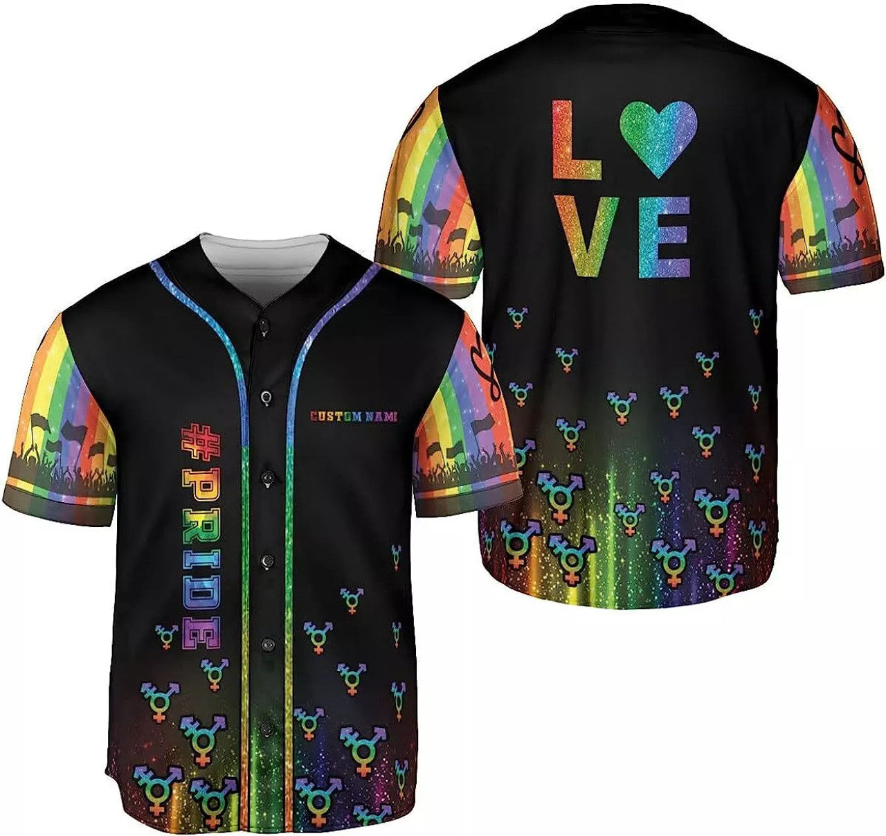 Custom Rainbow Pride LGBT Love is Love Baseball Jersey for Men Women, LGBT Pride Month