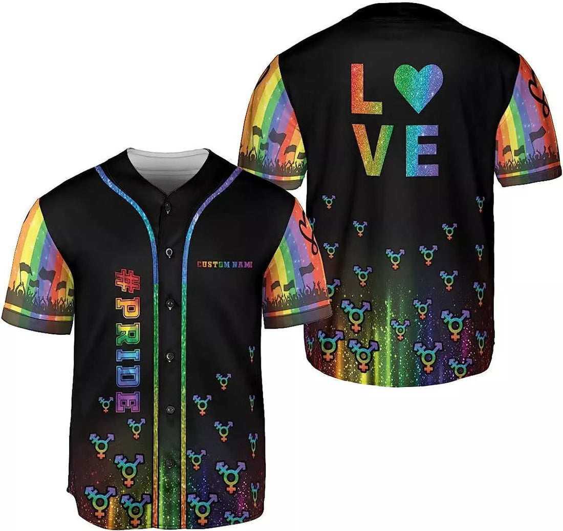 Custom Rainbow Pride LGBT Love is Love Baseball Jersey for Men Women, LGBT Pride Month