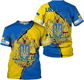 Custom Ukraine Shirt 3D Ukraine T-Shirt Unisex for Men Women Custom Ukrainian