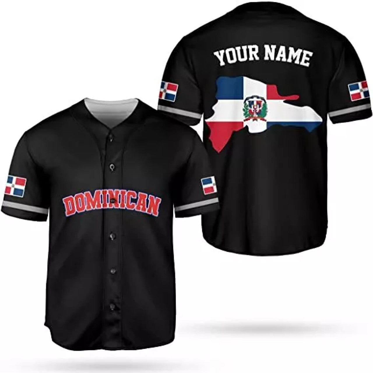 Custom Personalized Dominican Republic Baseball Jersey Shirt, Custom Team Name Republic Dominic