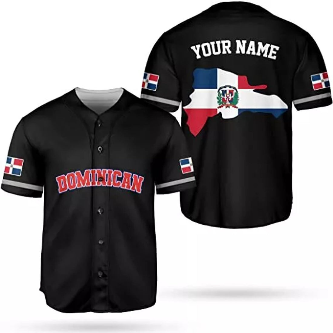 Custom Personalized Dominican Republic Baseball Jersey Shirt, Custom Team Name Republic Dominic