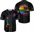 Custom Name LGBT Pride Baseball Jersey, Pride Hand LGBT Flag Jersey Rainbow Les