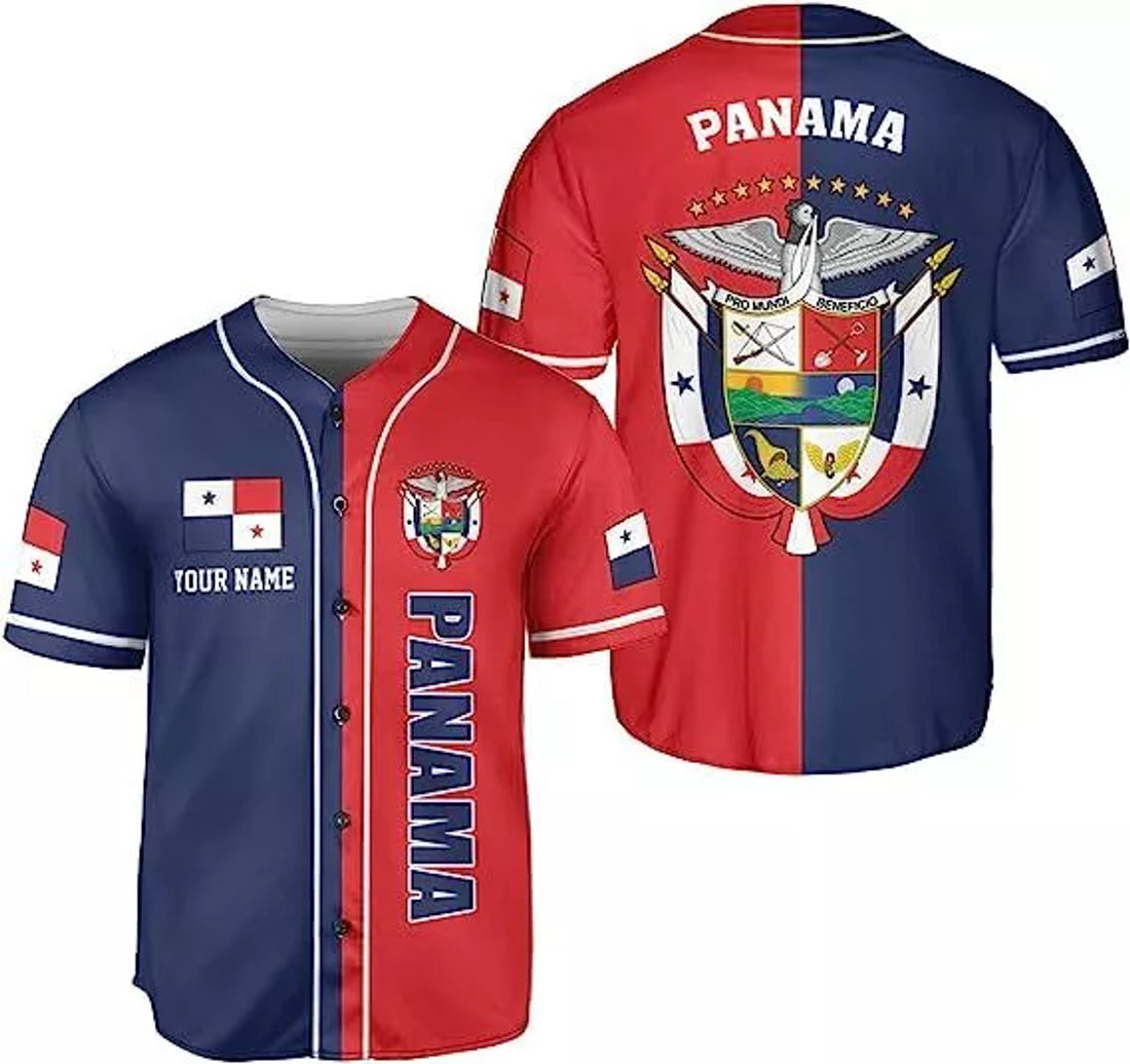 Custom Personalized Panama Baseball Jersey Camisa Shirt Panamanian Flag Jersey, Panama