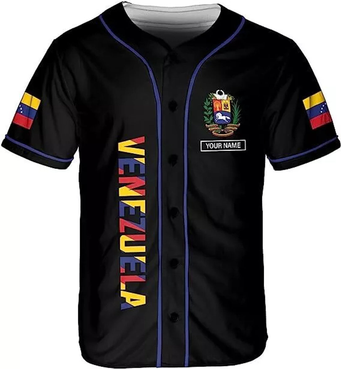 Custom Name Venezuela Baseball Jersey Proud Venezuelan Flag Jersey for Men Wome