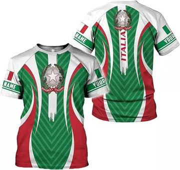 Custom Italy Shirt 3D, Custom Italian Shirt Flag for Men and Women, Italia Shirt Soccer