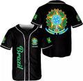 Custom Personalized Brazil Baseball Jersey Shirt Brasil Brazilian Flag Bandera