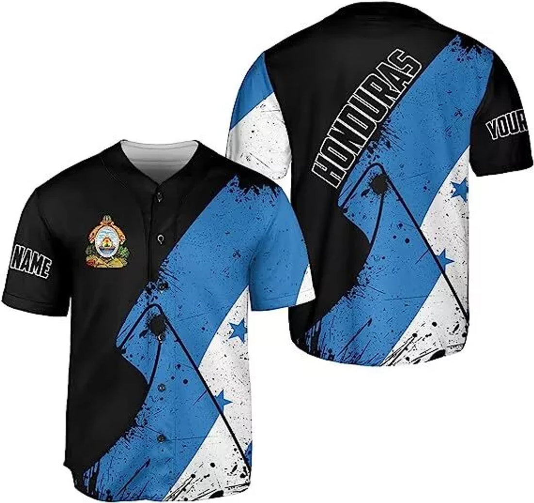 Custom Personalized Honduras Flag Baseball Jersey Shirt Honduras Jersey Camisa Hondur