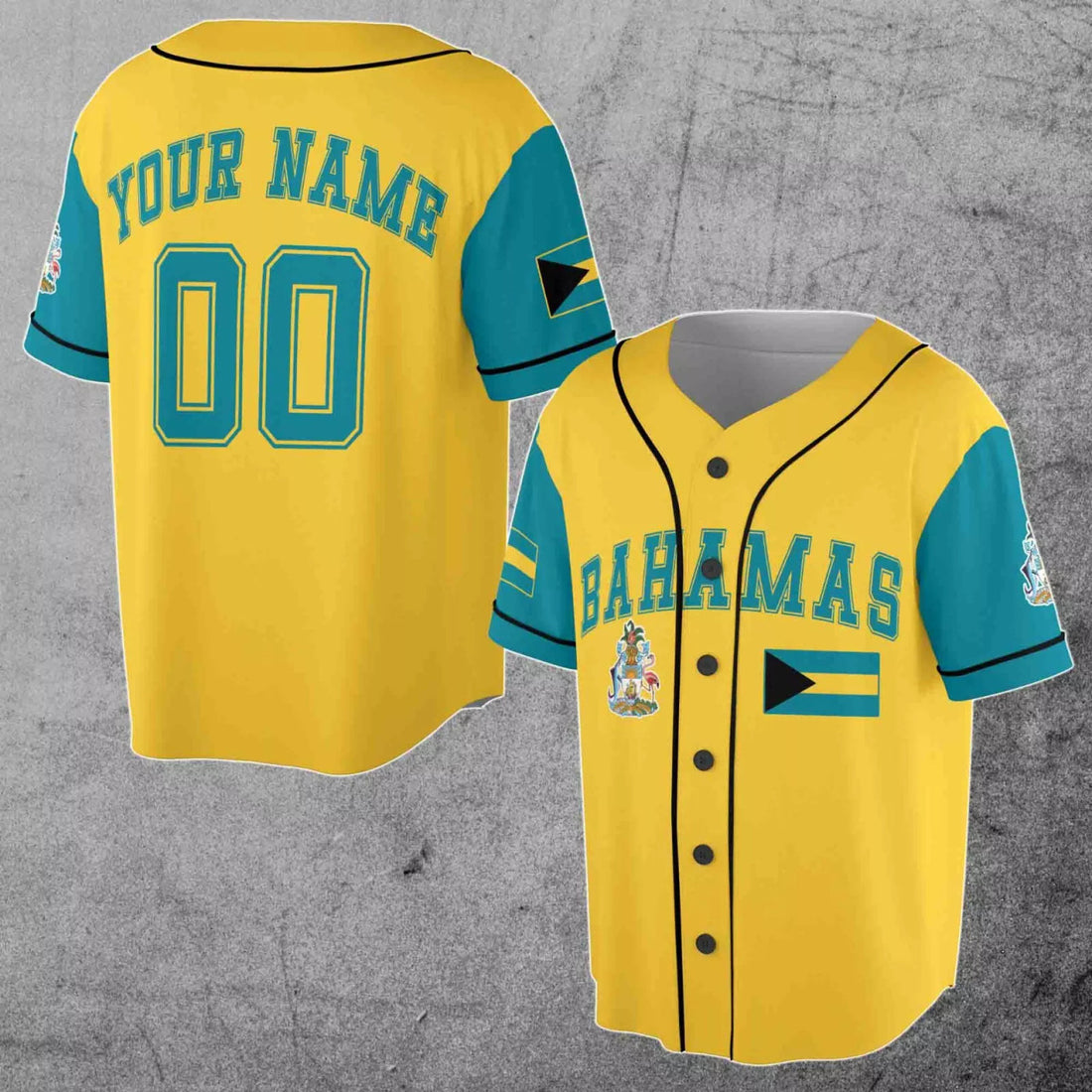 Custom Name Number Bahamas Flag Honduras Coat of Arms 3D Baseball Jersey