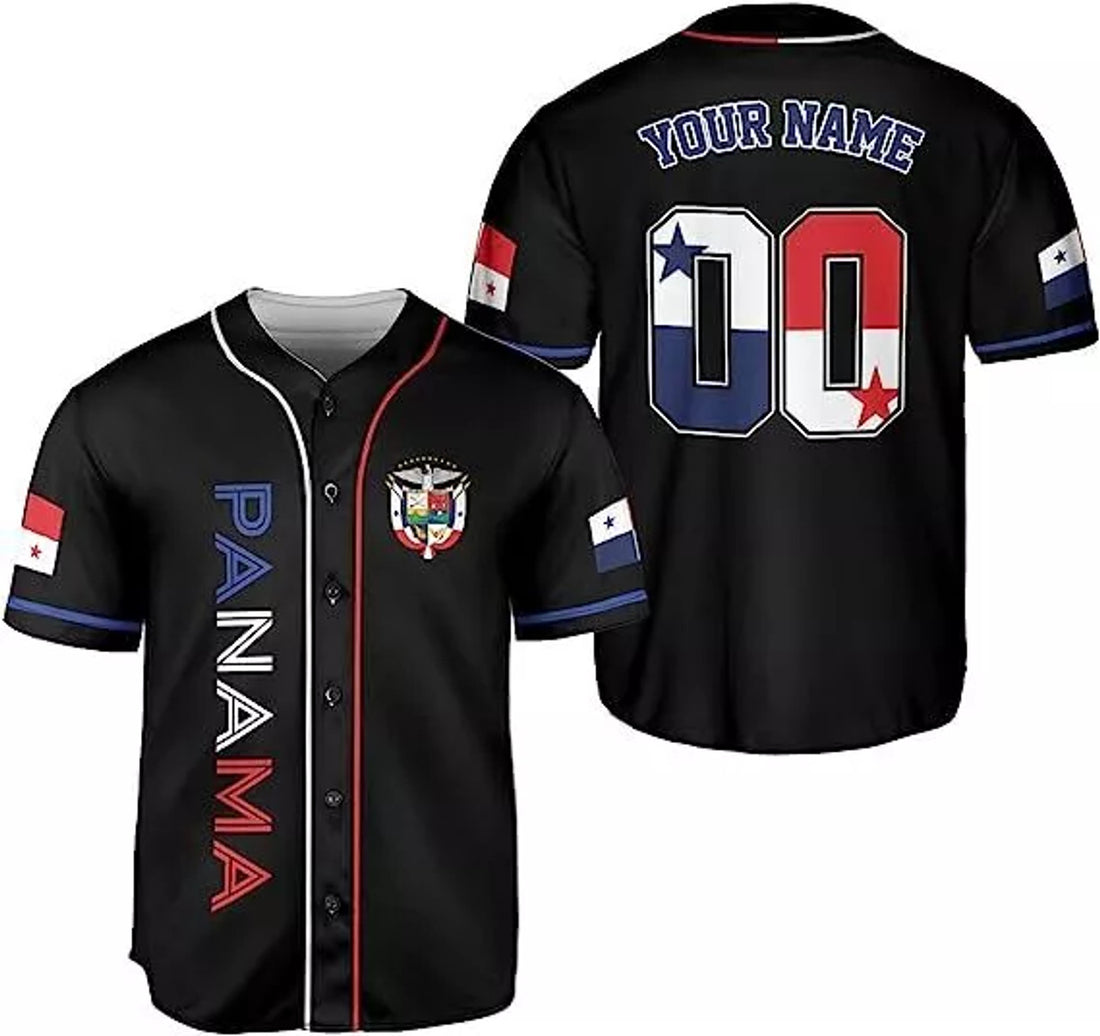 Custom Personalized Panama Baseball Jersey Camisa Shirt Panamanian Flag Panama