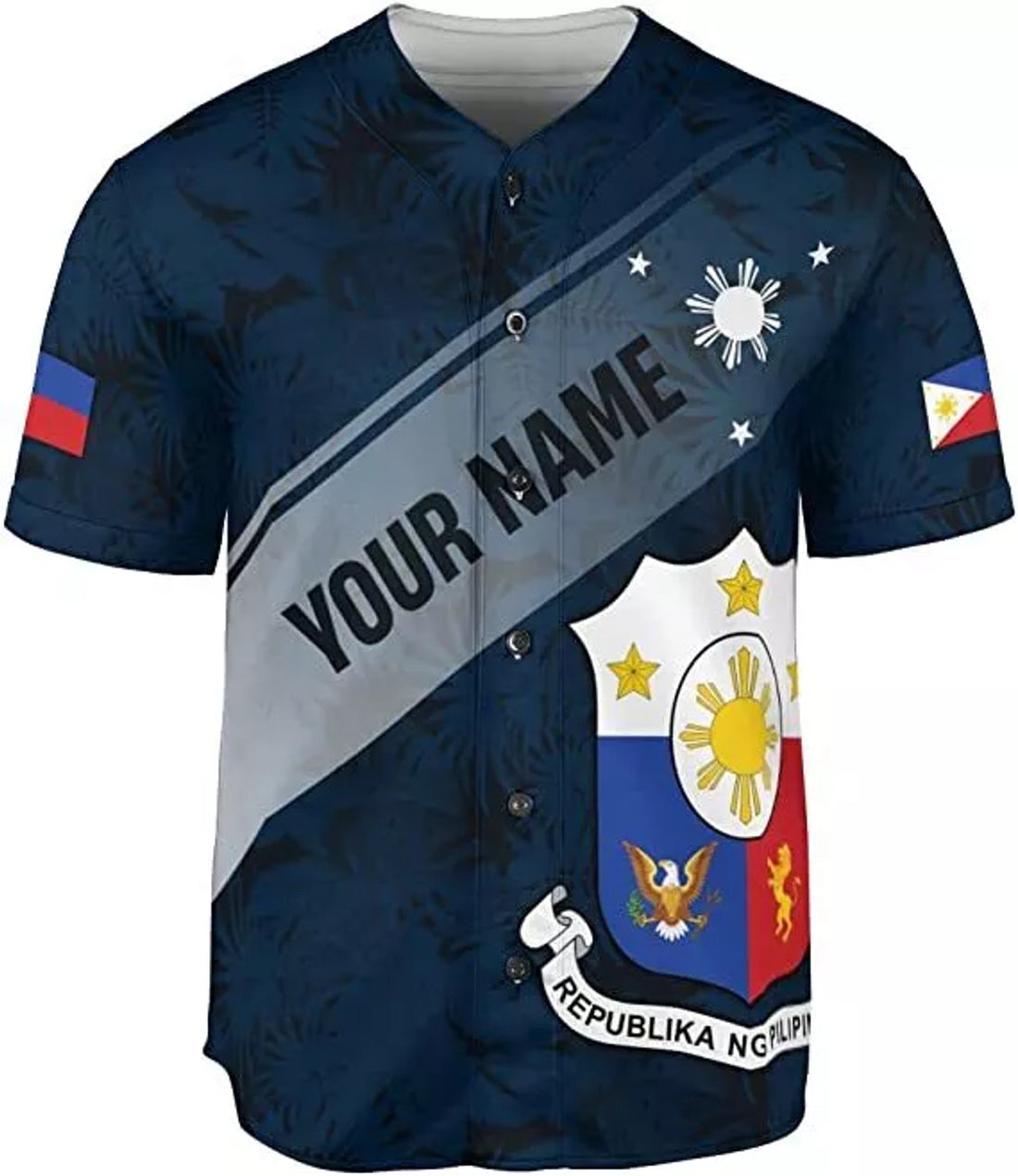 Custom Name Philippines Baseball Jersey, Filipino Flag Baseball Jersey, Philipp
