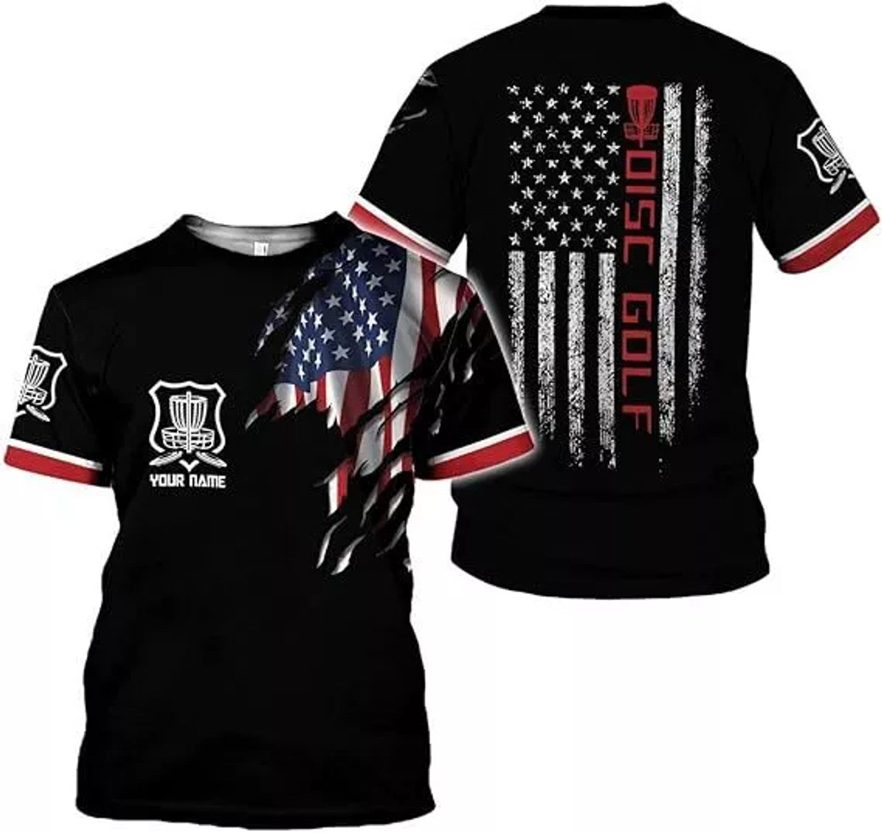 Custom Disc Golf T-Shirt 3D All Over Printing S-5XL Disc Golf Shirts for Men