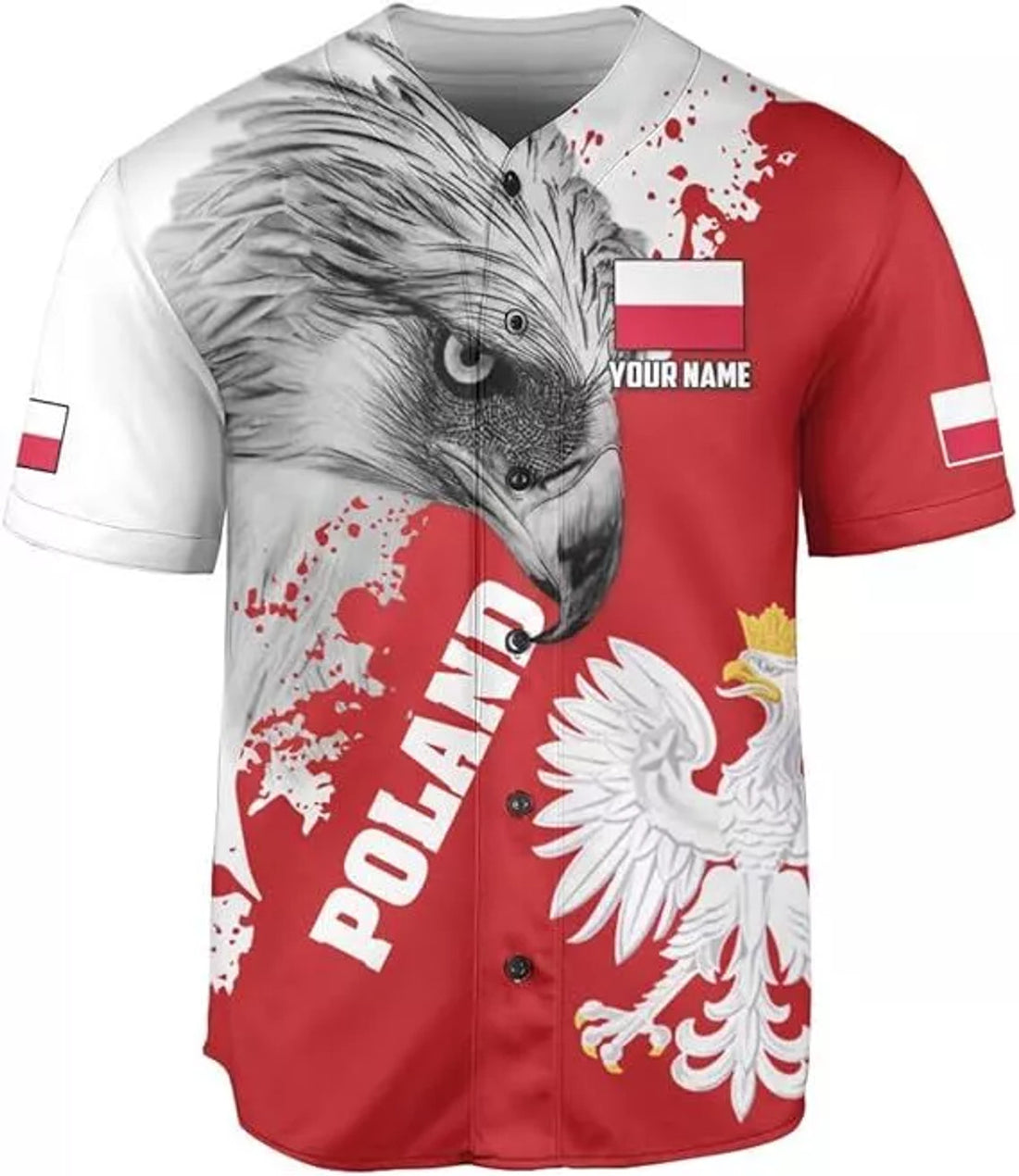 Custom Poland Baseball Jersey Shirt Women & Men, Polska Tshirt Poland Shirt, Poland Pri