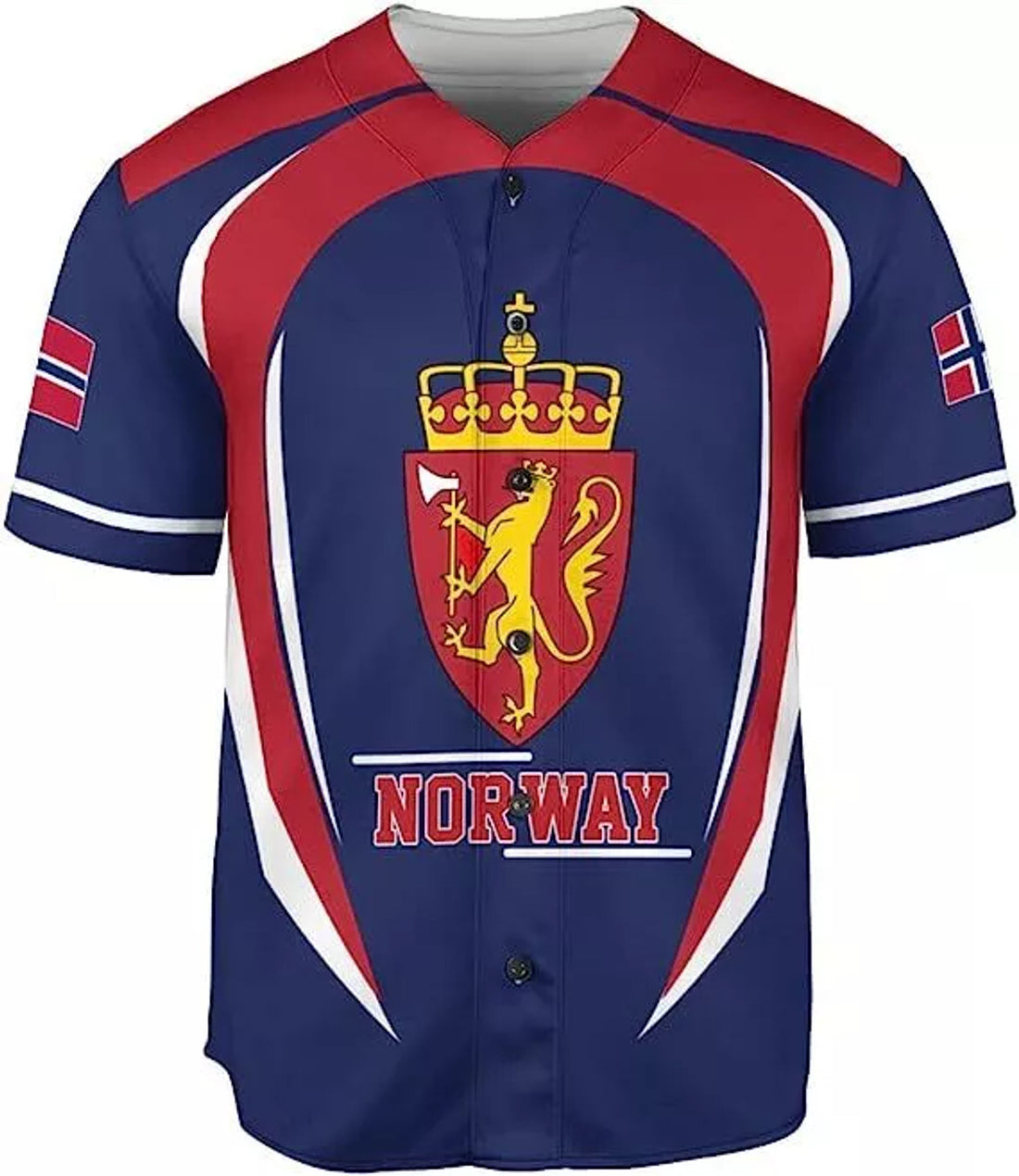 Custom Personalized Norway Baseball Jersey Shirt Norwegian Pride Flag Roots Norwegian