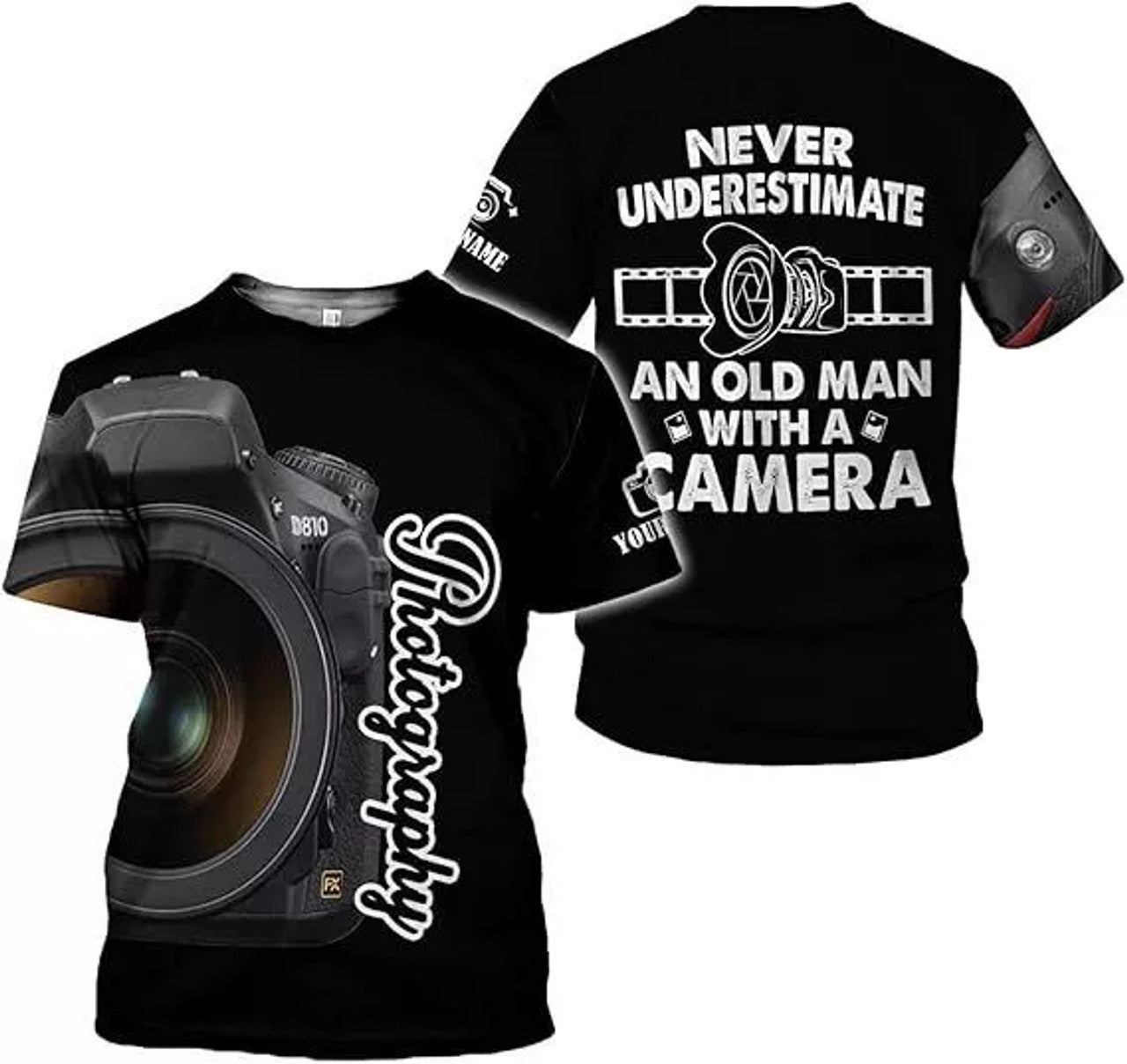 Custom Photography Shirt Photographer Shirts Photographic Camera T-Shirt Men Sizes S- 5XL