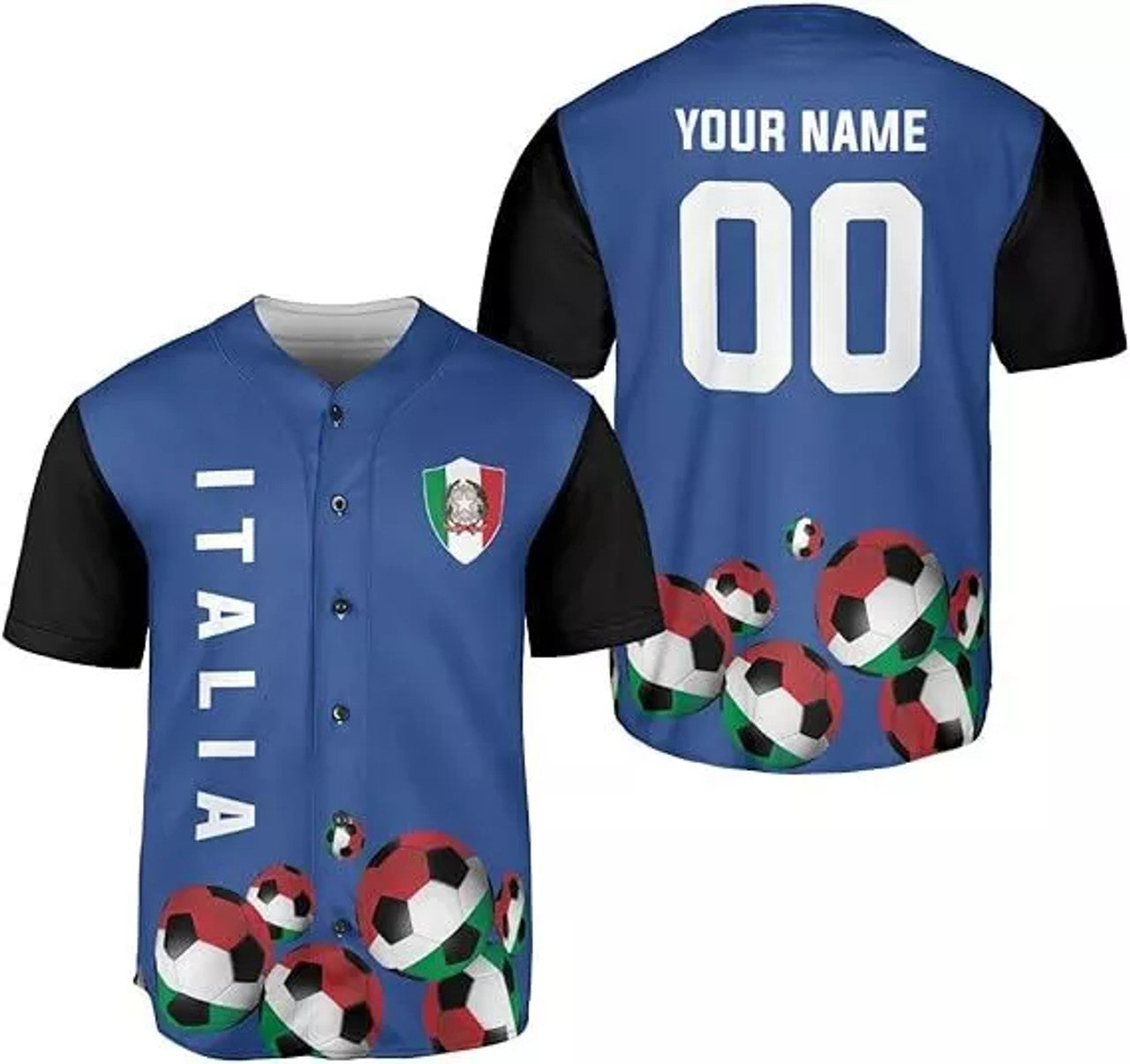 Custom Italia flag Baseball Jersey, Italian Shirts for Men & Women, Italian Jersey