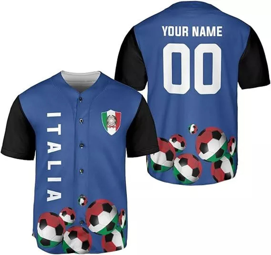 Custom Italia flag Baseball Jersey, Italian Shirts for Men & Women, Italian Jersey