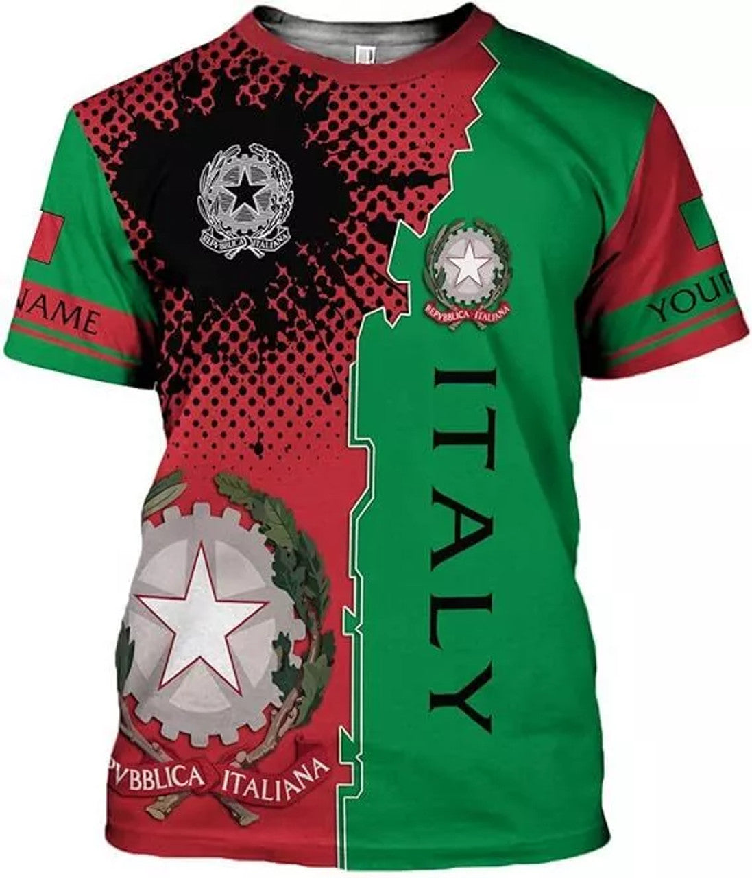 Custom Italy 3D Shirt, Italia 3D T-shirt, Custom Italy Flag Shirt, Italy Flag Pride Cam