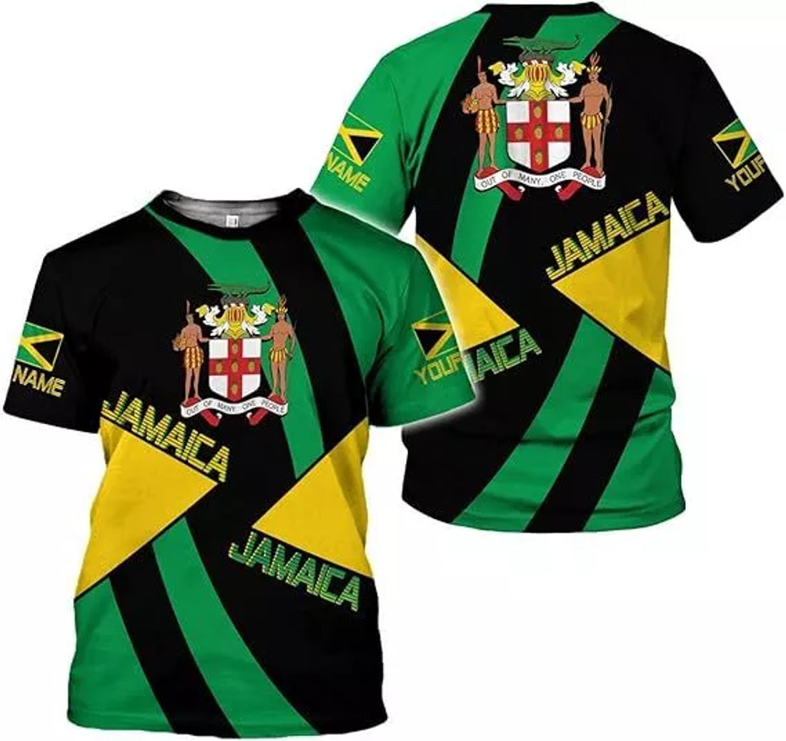 Custom Jamaica Flag Lion Shirt for Men Women Jamaican Pride T-Shirt 3D