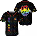 Custom Personalized Name LGBT Love is Love Pride Baseball Jersey Shirt LGBT Rainbow S