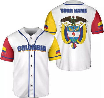 Custom Personalized Colombia Baseball Jersey Shirt Colombian Flag Jersey Colombian Pr