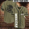 Custom Mexico Mexican Green Custom Name Baseball Jersey Shirt 3d s 5xl Men Dad Father D